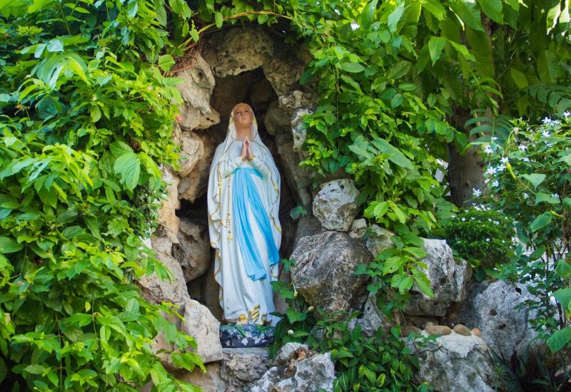 Our Lady Statue pilgrimage to Lourdes grotto Joe Walsh Tours Pilgrimages
