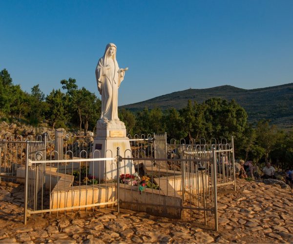 things to do in Medjugorje our lady of peace Medjugorje statue Joe Walsh Tours Pilgrimages