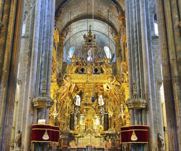 Main Altar mass in Santiago De Compostela Cathedral Joe Walsh Tours Pilgrimages travel