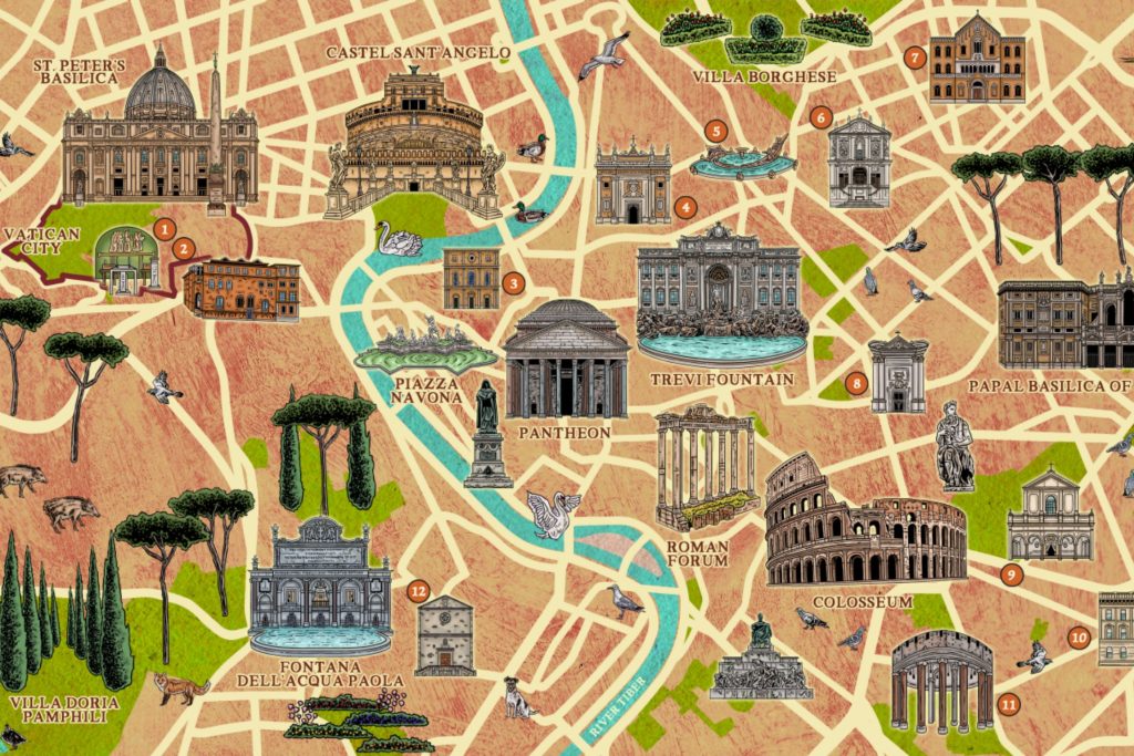 Ireland in Rome map of religious and historic connections Joe Walsh Tours